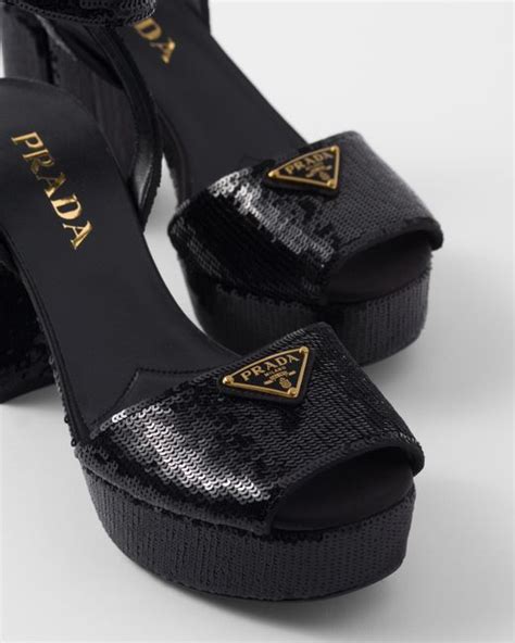 prada sequin shoes|prada platform sandals.